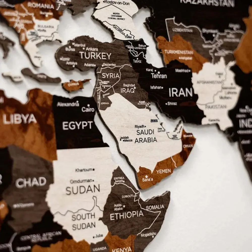 Other wall decoration - 2D Wooden World Map WoodToned L - ENJOY THE WOOD