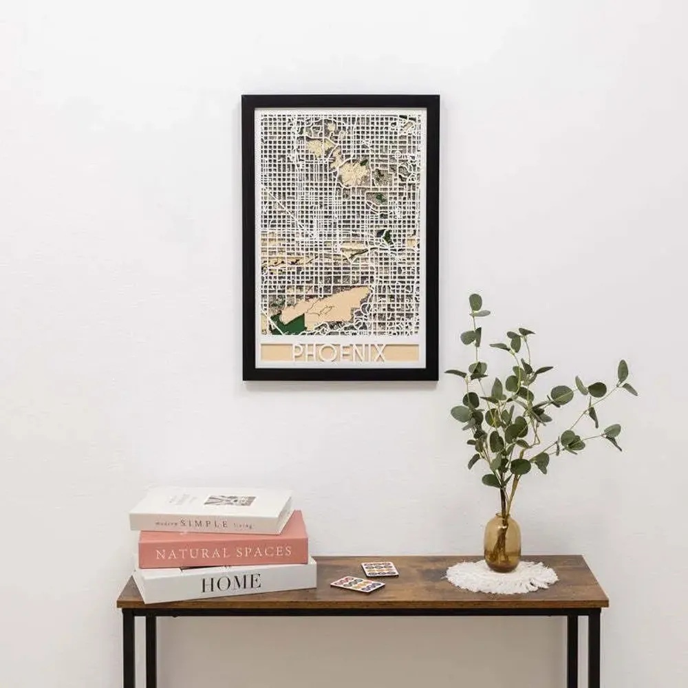 Other wall decoration - 3D City Map 3.0 Phoenix M Black Frame - ENJOY THE WOOD