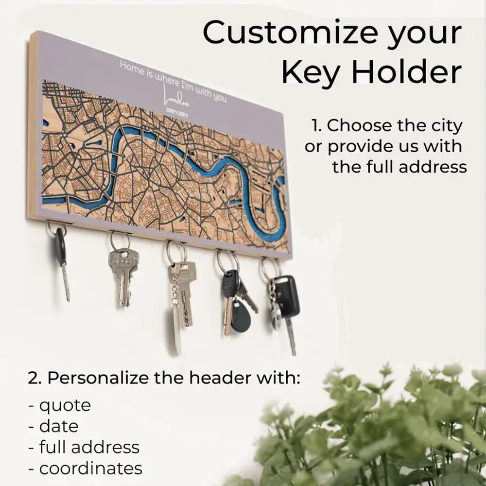 Other wall decoration - Wooden Key Holder L Black - ENJOY THE WOOD