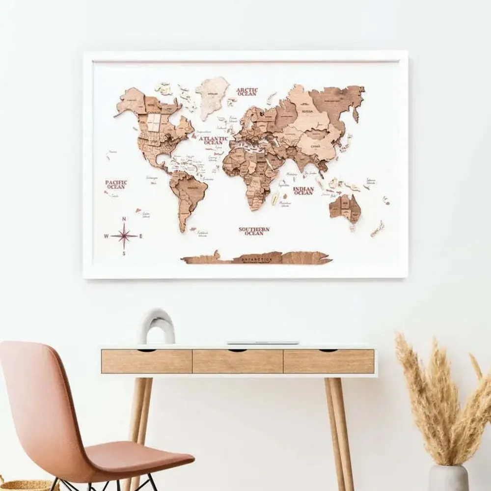 Other wall decoration - 3D Wooden Panel World Map Terra M Black - ENJOY THE WOOD