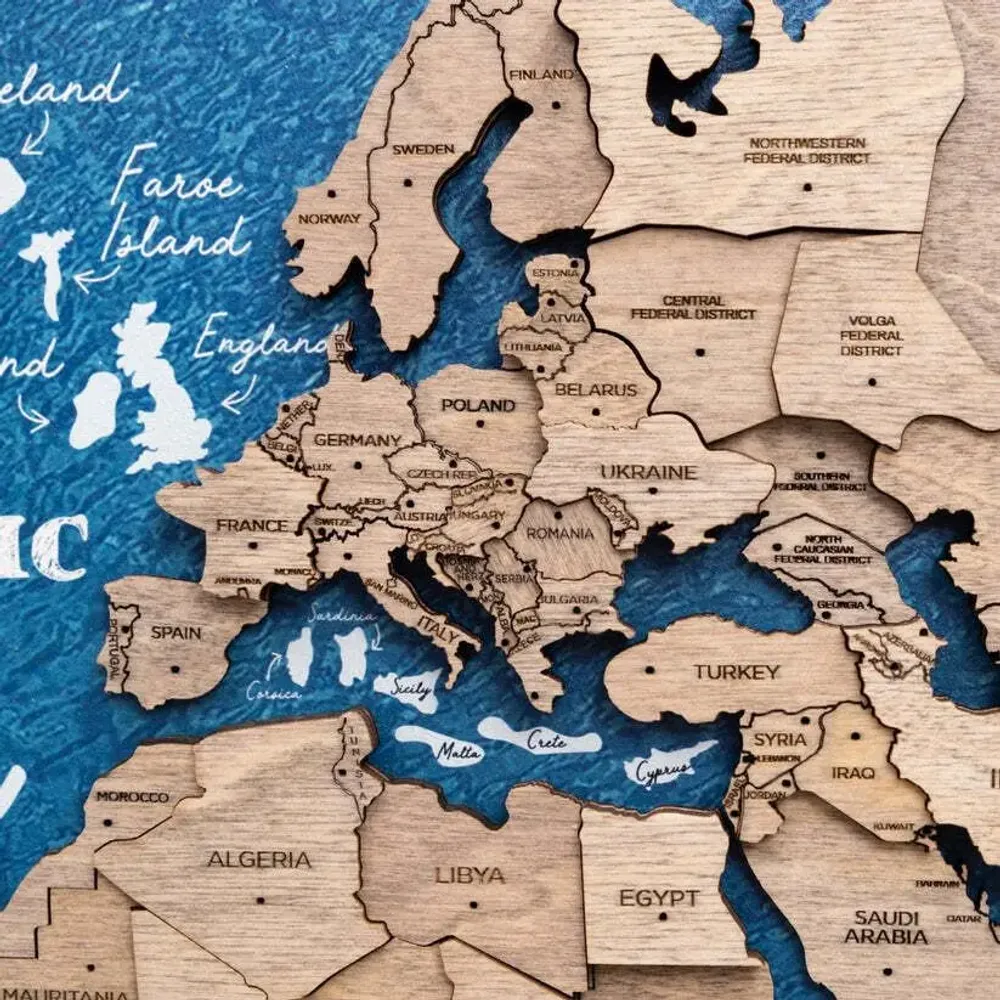 Other wall decoration - 3D Wooden Panel World Map Terra M Ocean - ENJOY THE WOOD