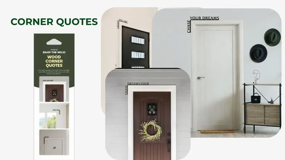 Objets de décoration - Citation d’angle en bois – « Rentre sain et sauf » - ENJOY THE WOOD