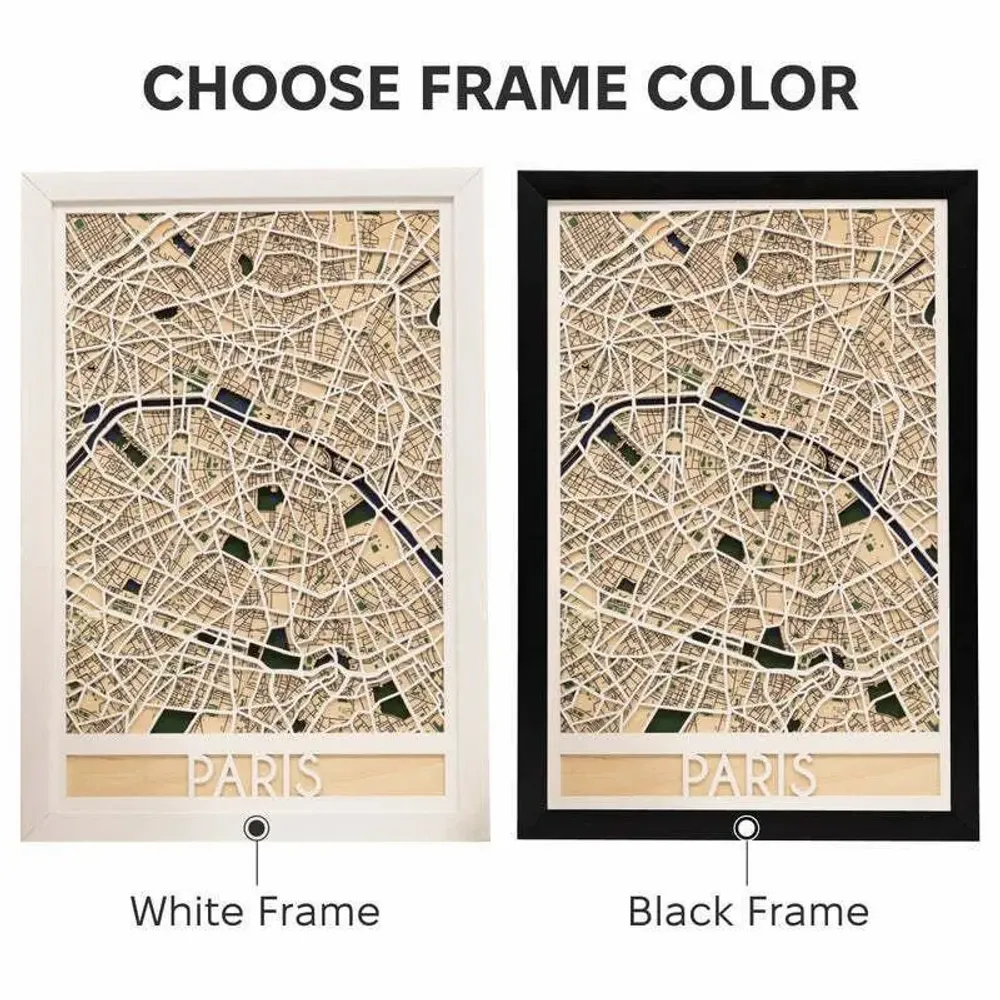 Other wall decoration - 3D City Map 3.0 New York L Black Frame - ENJOY THE WOOD