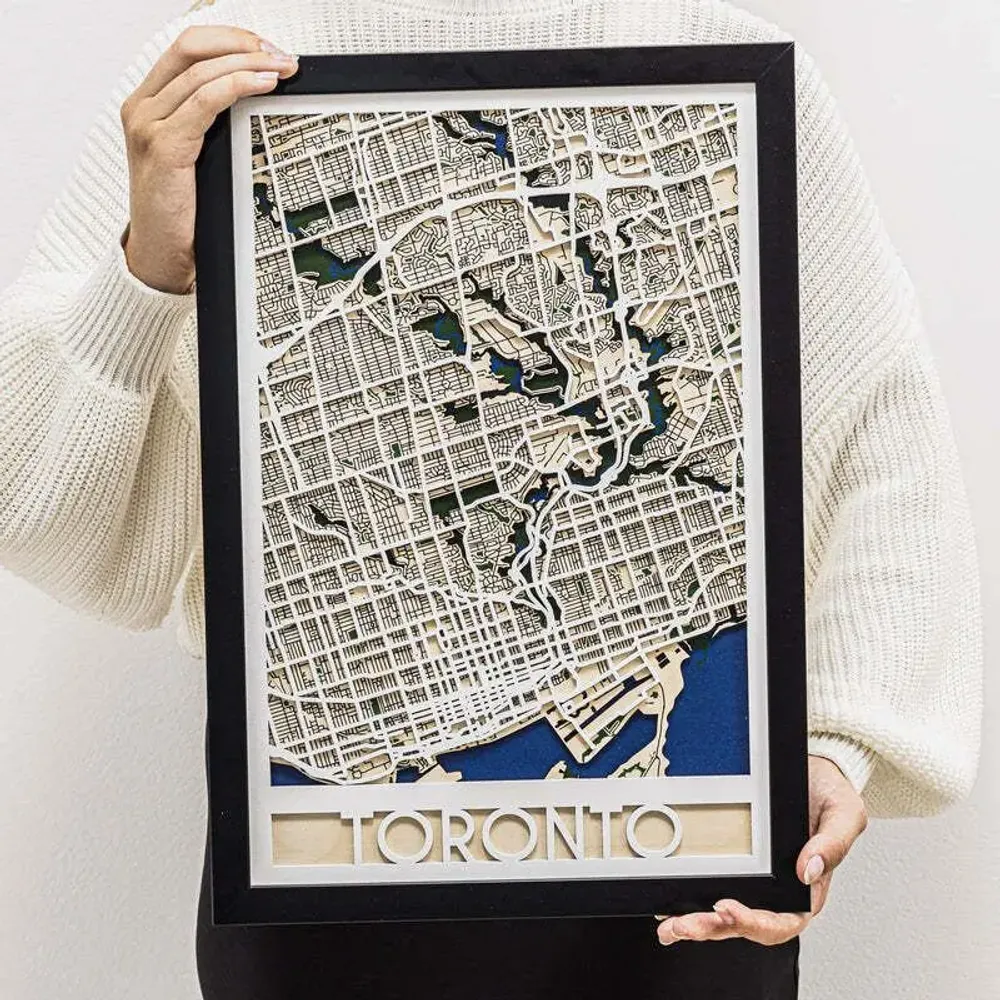 Other wall decoration - 3D City Map 3.0 Toronto M Black Frame - ENJOY THE WOOD