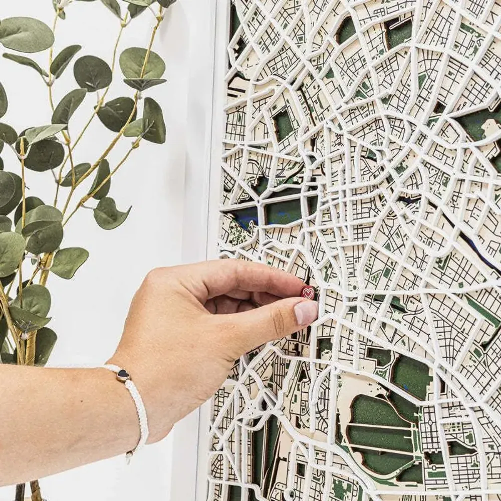 Other wall decoration - 3D City Map 3.0 Berlin M White Frame - ENJOY THE WOOD