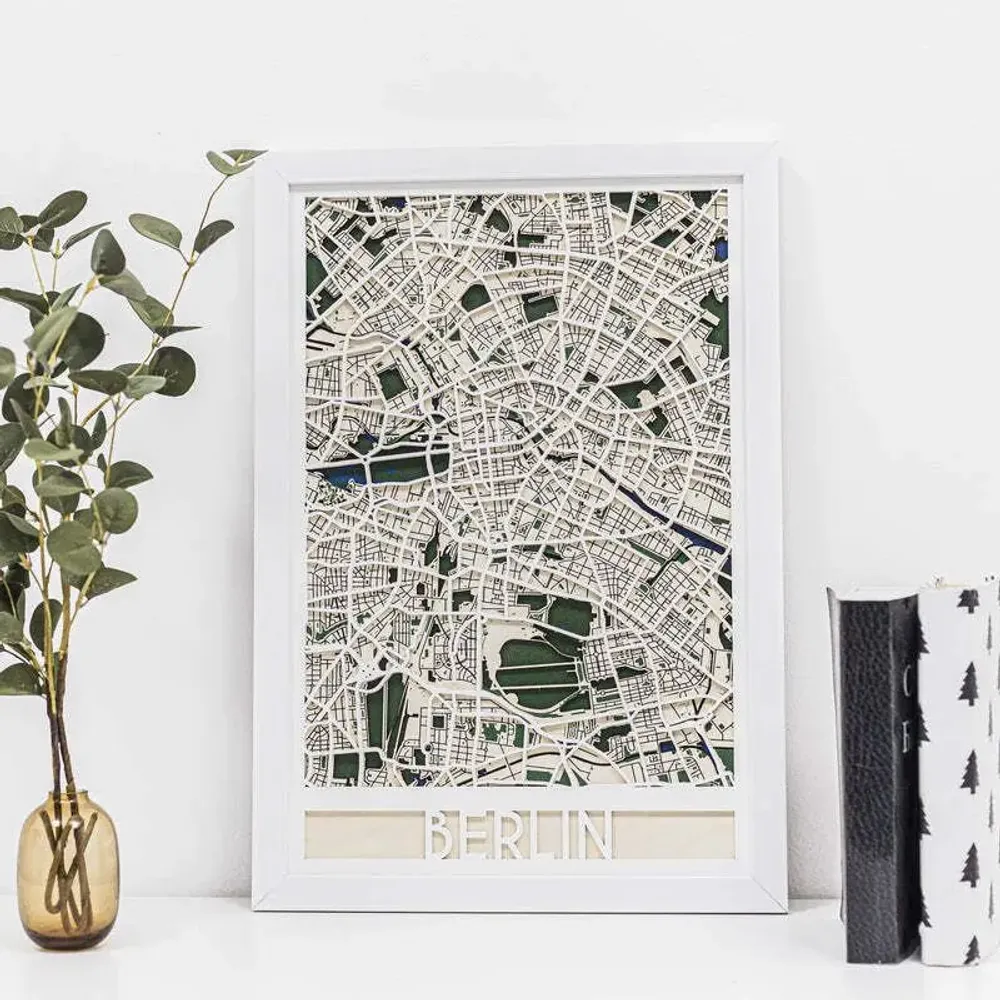 Other wall decoration - 3D City Map 3.0 Berlin M Black Frame - ENJOY THE WOOD
