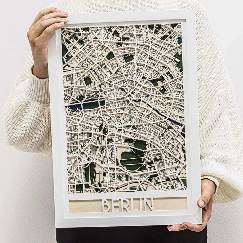 Other wall decoration - 3D City Map 3.0 Berlin XL Black Frame - ENJOY THE WOOD