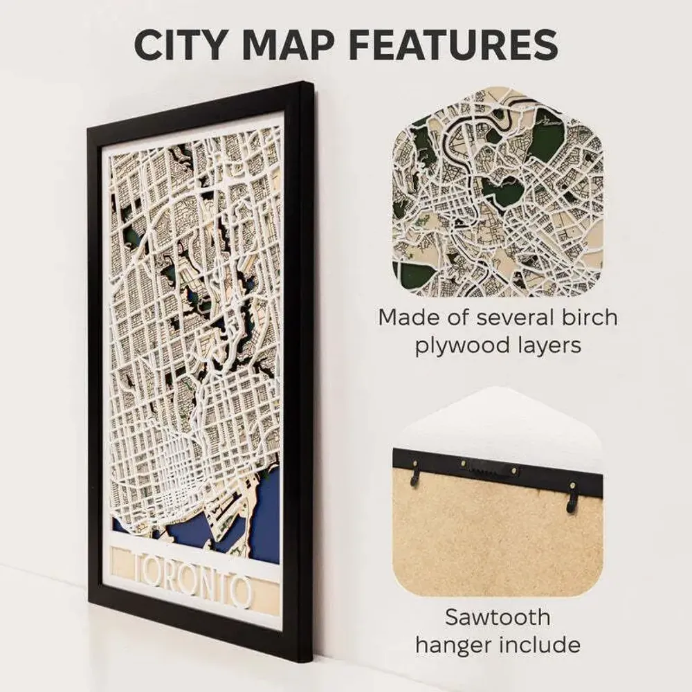 Other wall decoration - 3D City Map 3.0 Los Angeles XL White Frame - ENJOY THE WOOD