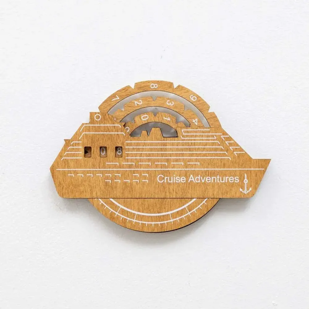 Objets de décoration - Carte du Monde en Bois Colorée 3D Travel Tracker Cruise Liner - Chêne - ENJOY THE WOOD