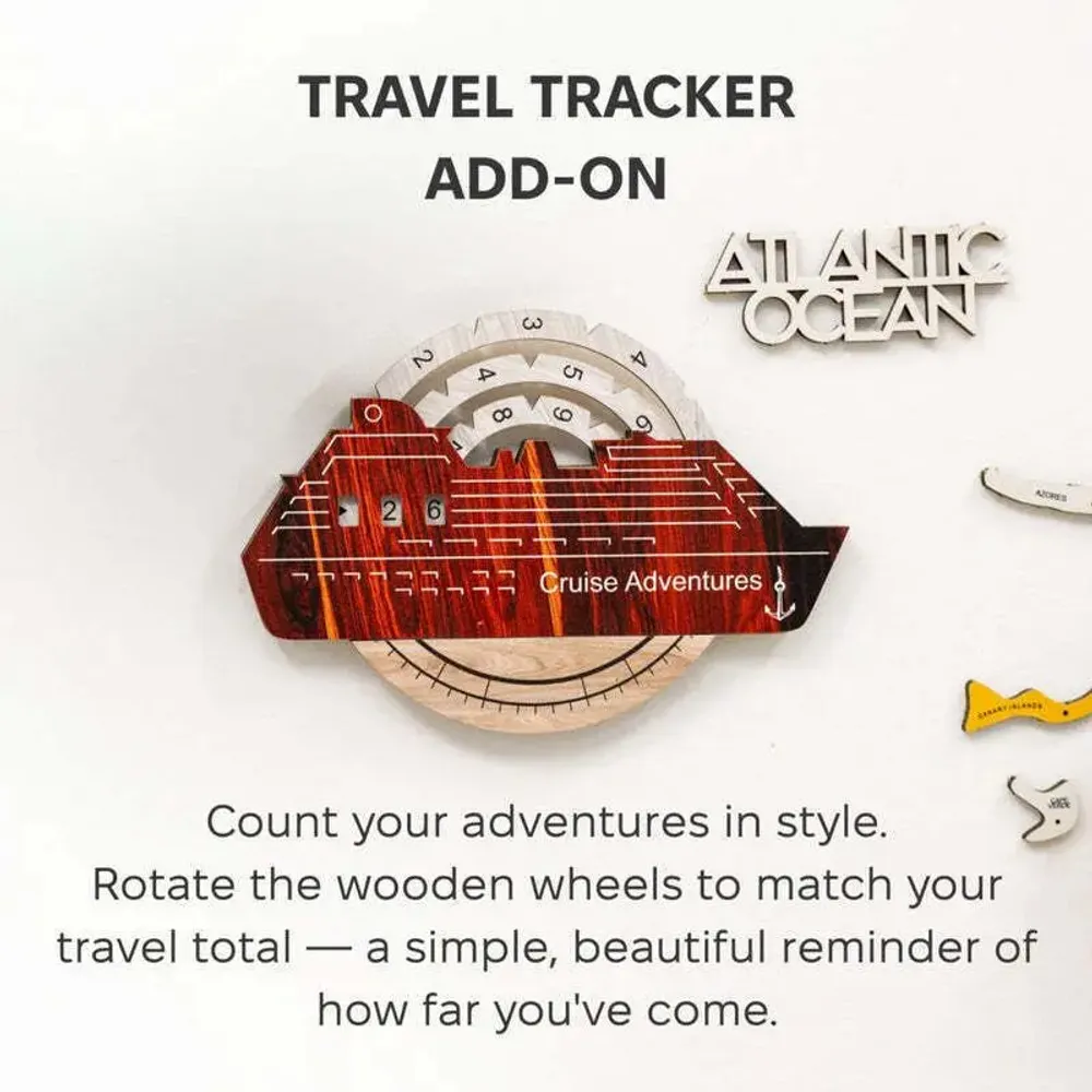 Objets de décoration - Carte du Monde en Bois Colorée 3D Travel Tracker Cruise Liner - Urban - ENJOY THE WOOD