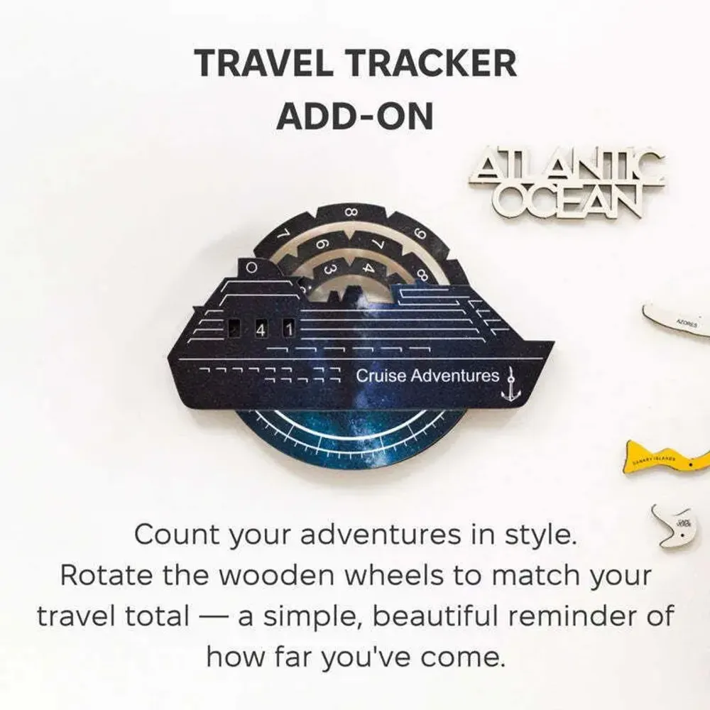 Objets de décoration - Carte du Monde en Bois Colorée 3D Travel Tracker Cruise Liner - Espace - ENJOY THE WOOD