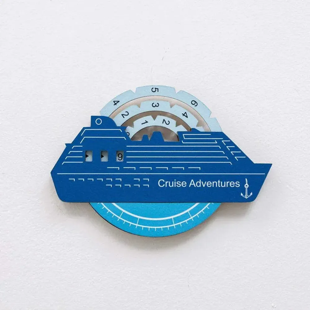 Decorative objects - Travel Tracker Cruise Liner 3D Colored Wooden World Map - Azure - ENJOY THE WOOD