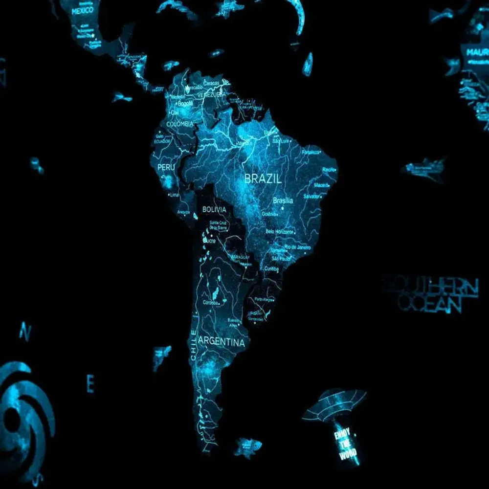 Other wall decoration - World Wooden Map Colored 3D 2XL Blank Space Lum - ENJOY THE WOOD