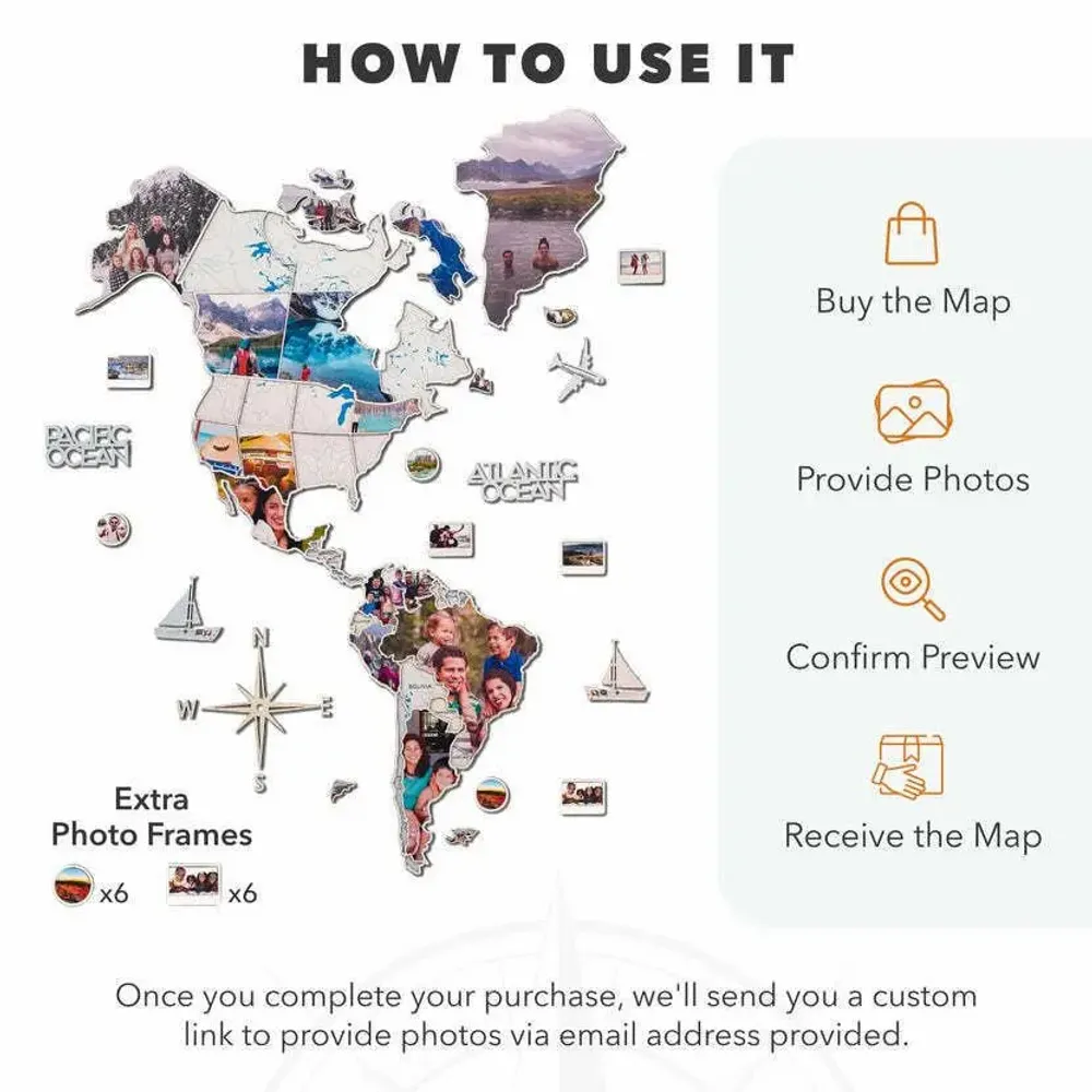 Other wall decoration - World Photo Map 3XL Midnight - ENJOY THE WOOD