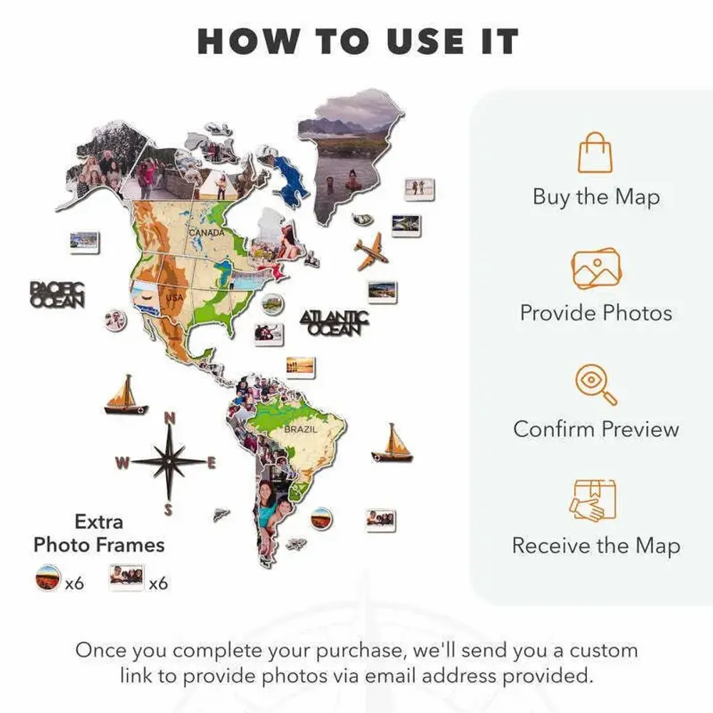 Other wall decoration - World Photo Map L Physical - ENJOY THE WOOD