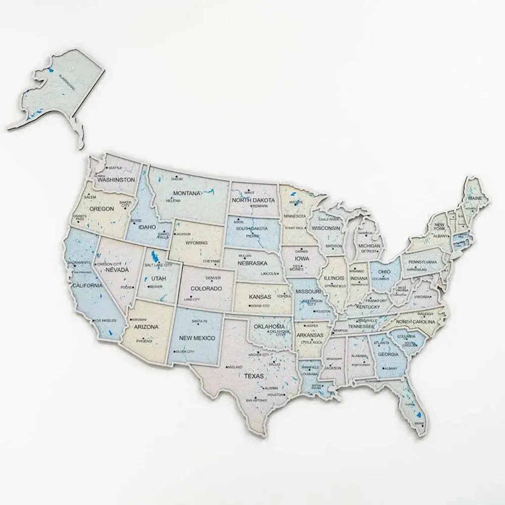 Other wall decoration - USA Photo Map Pastel M - ENJOY THE WOOD