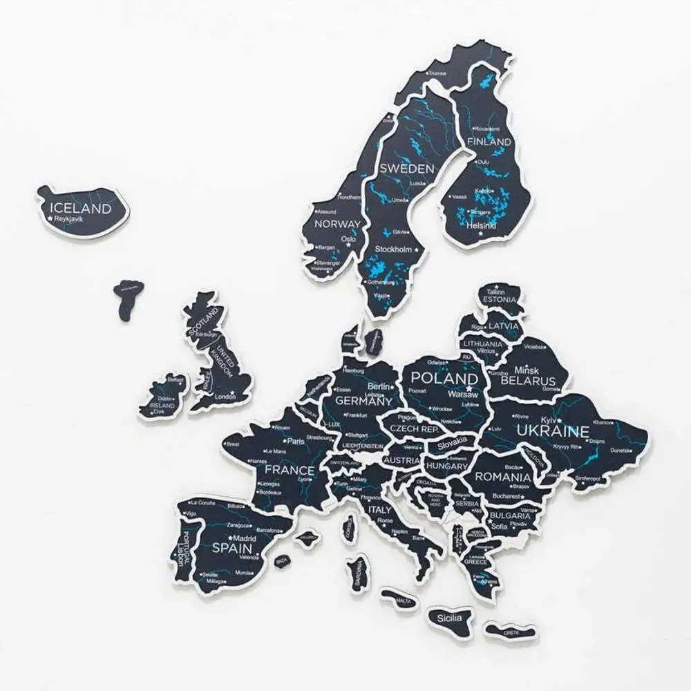 Autres décorations murales - Carte Photo Europe Minuit S - ENJOY THE WOOD