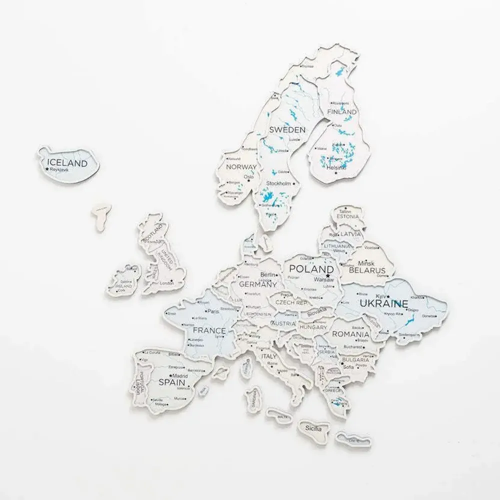 Autres décorations murales - Carte photo Europe Pastel L - ENJOY THE WOOD