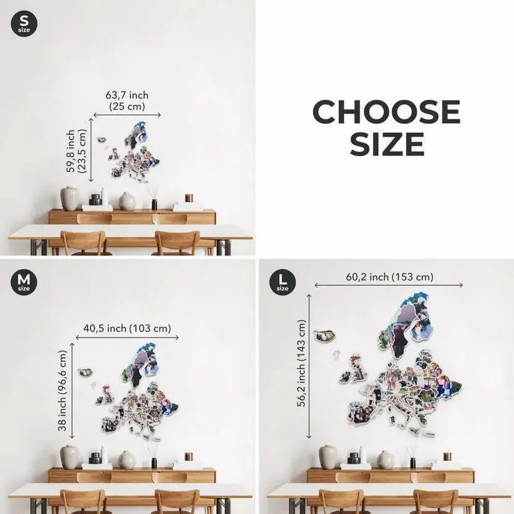 Other wall decoration - Europe Photo Map Physical M - ENJOY THE WOOD