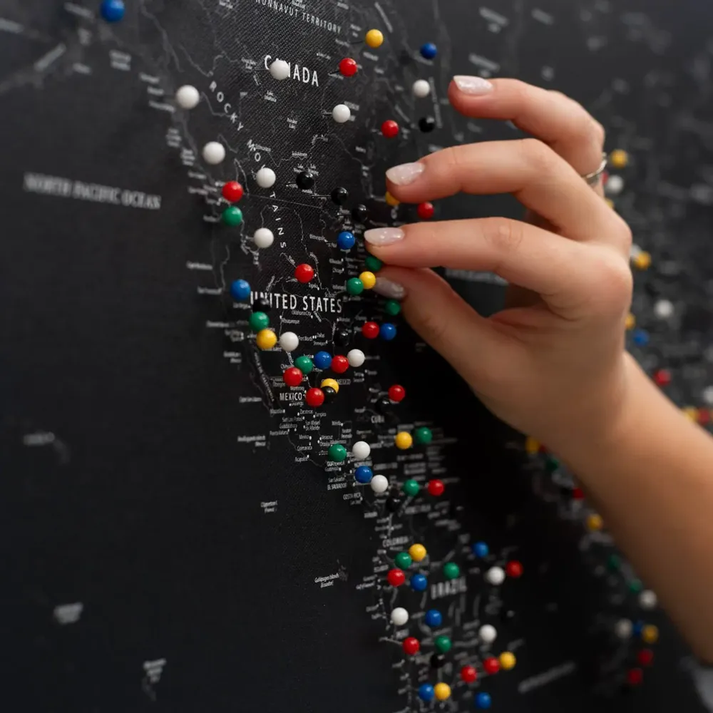 Other wall decoration - World Map on Canvas - Black no Frame M - ENJOY THE WOOD