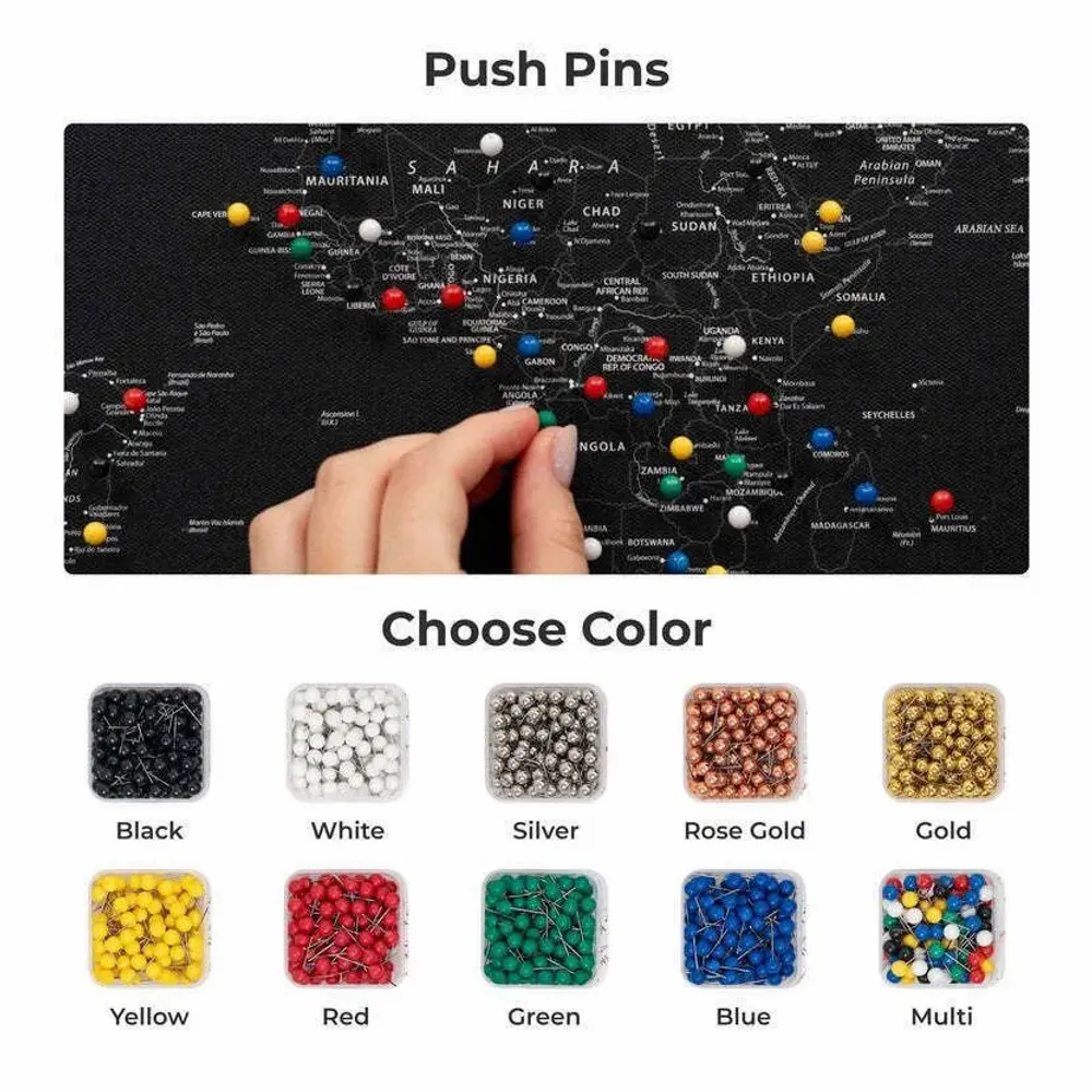 Other wall decoration - World Map on Canvas - Black no Frame L - ENJOY THE WOOD