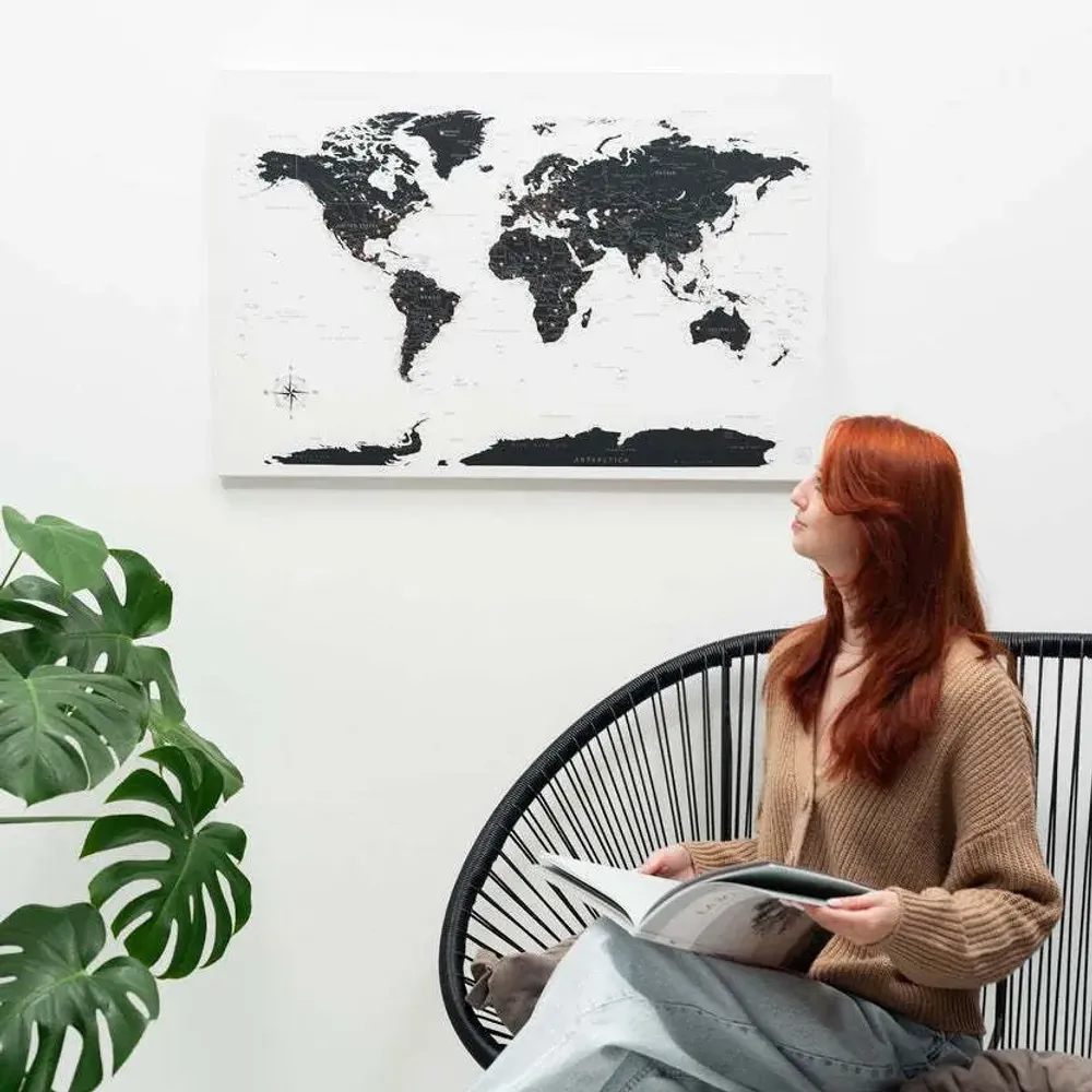 Other wall decoration - World Map on Canvas - Onyx no Frame M - ENJOY THE WOOD