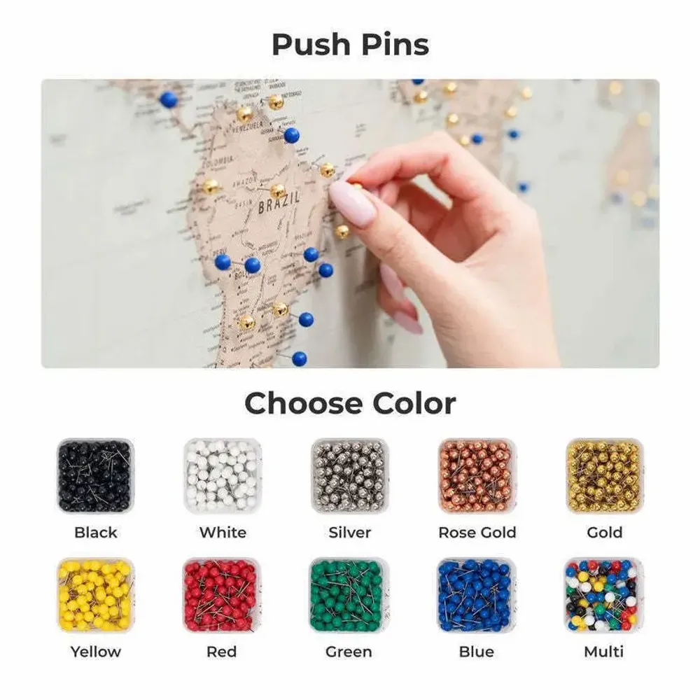 Autres décorations murales - Carte du Monde sur Toile - Cadre Noir Antique L - ENJOY THE WOOD