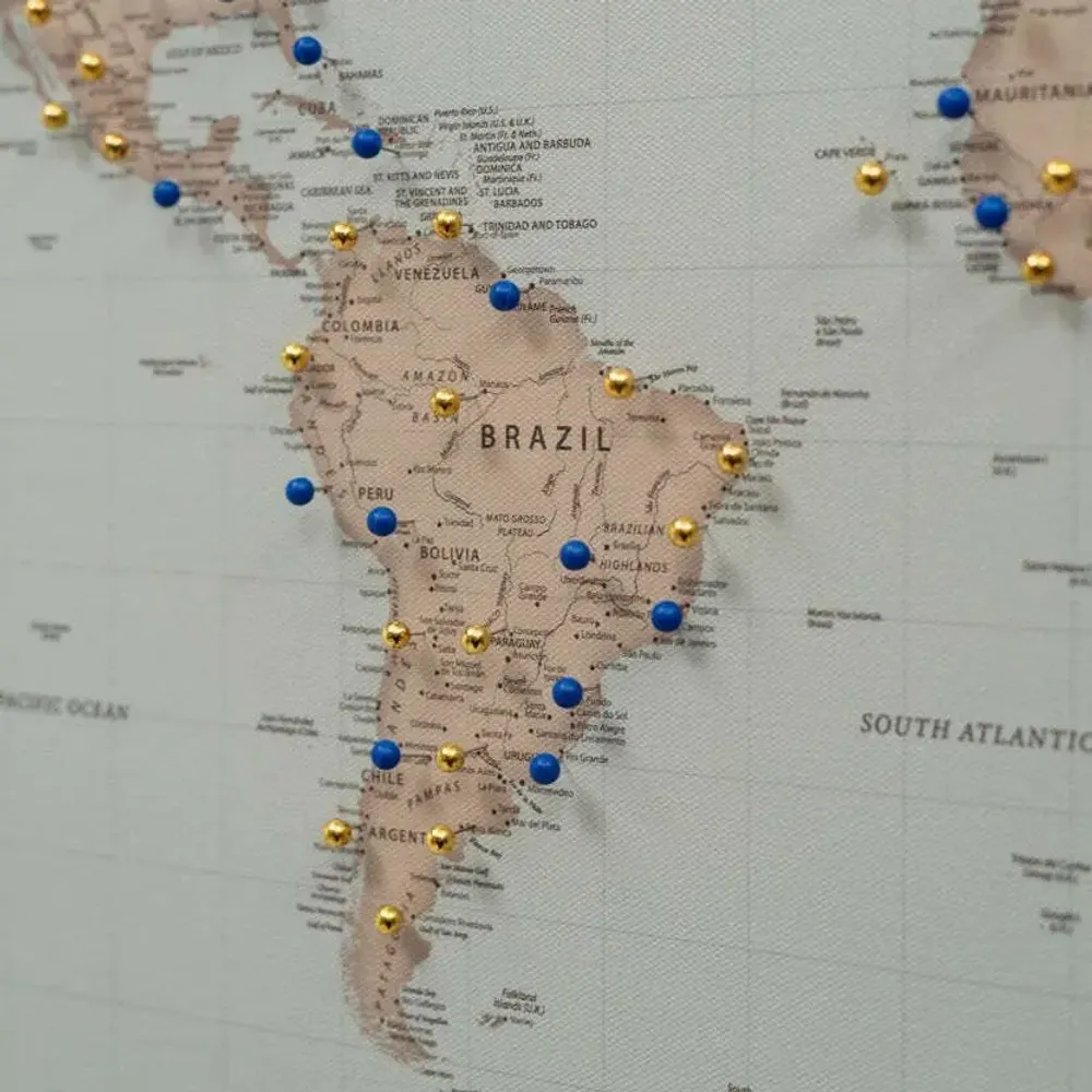 Autres décorations murales - Carte du Monde sur Toile - Cadre Noir Antique L - ENJOY THE WOOD