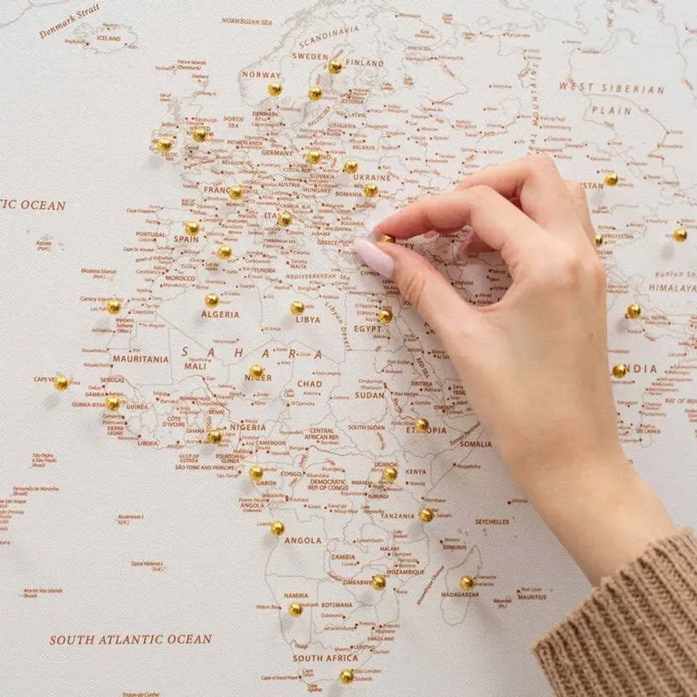 Other wall decoration - World Map on Canvas - Beige no Frame M - ENJOY THE WOOD