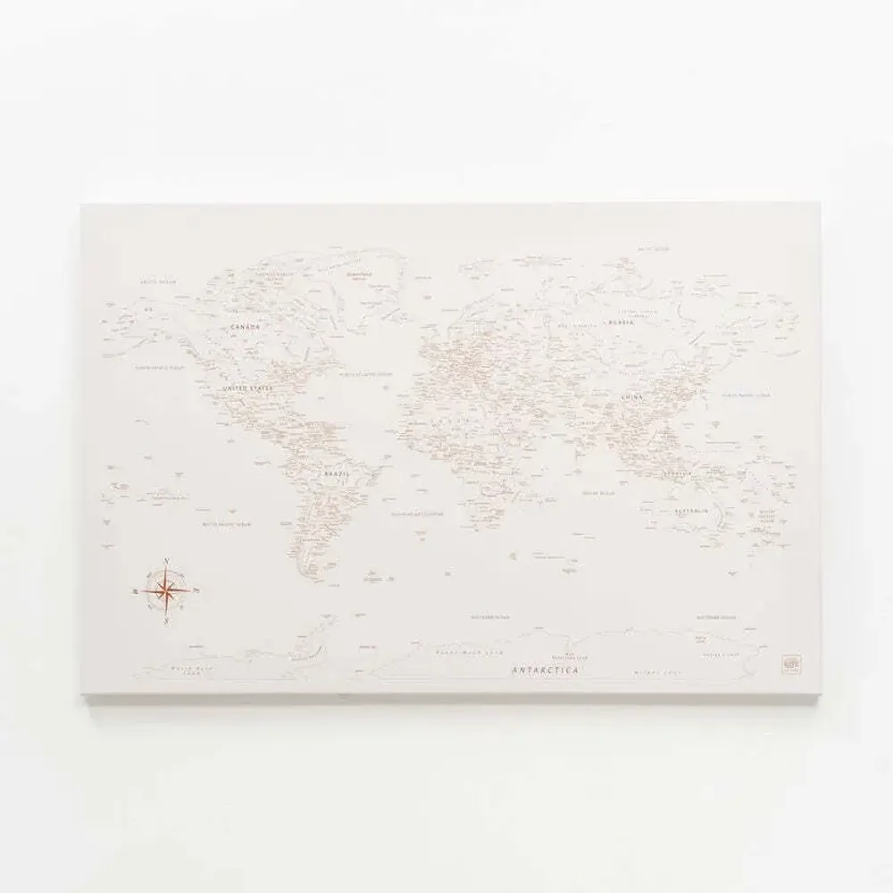 Other wall decoration - World Map on Canvas - Beige no Frame L - ENJOY THE WOOD