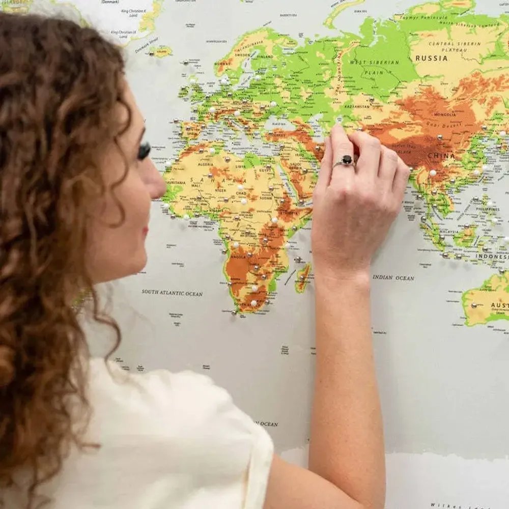 Other wall decoration - World Map on Canvas - Physical no Frame L - ENJOY THE WOOD