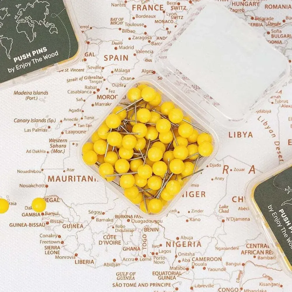 Decorative objects - Canvas Push Pins Yellow - ENJOY THE WOOD