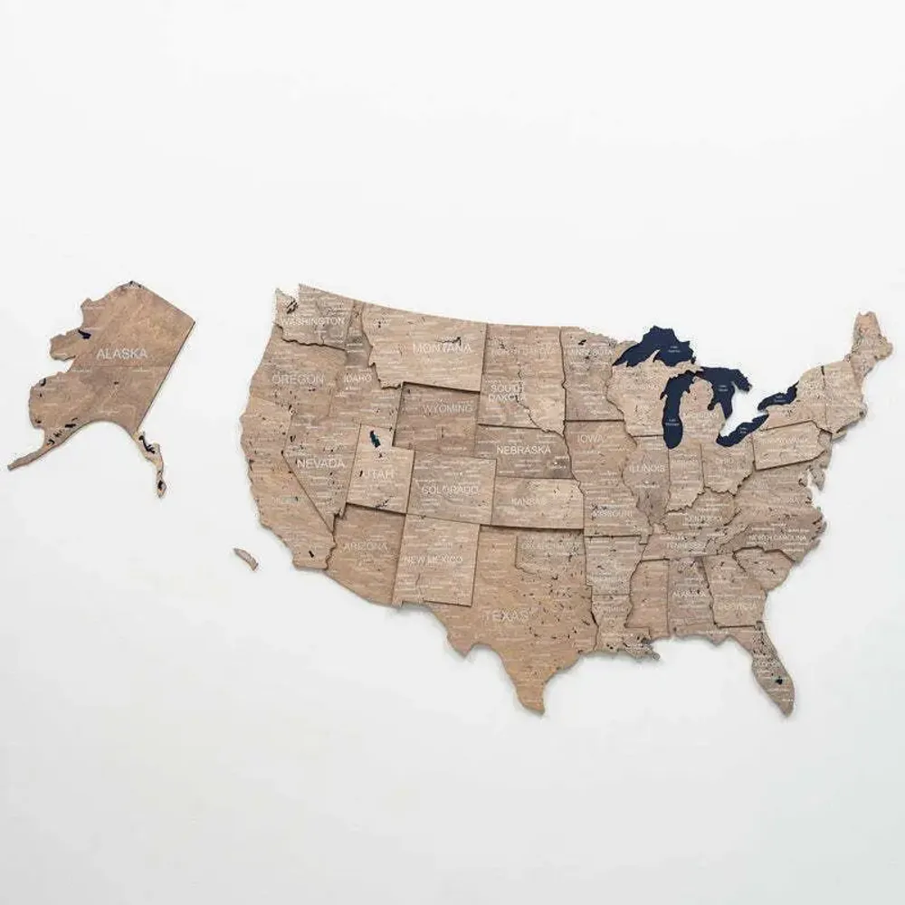 Other wall decoration - Wooden 3d Map of USA - Terra S Blank - ENJOY THE WOOD