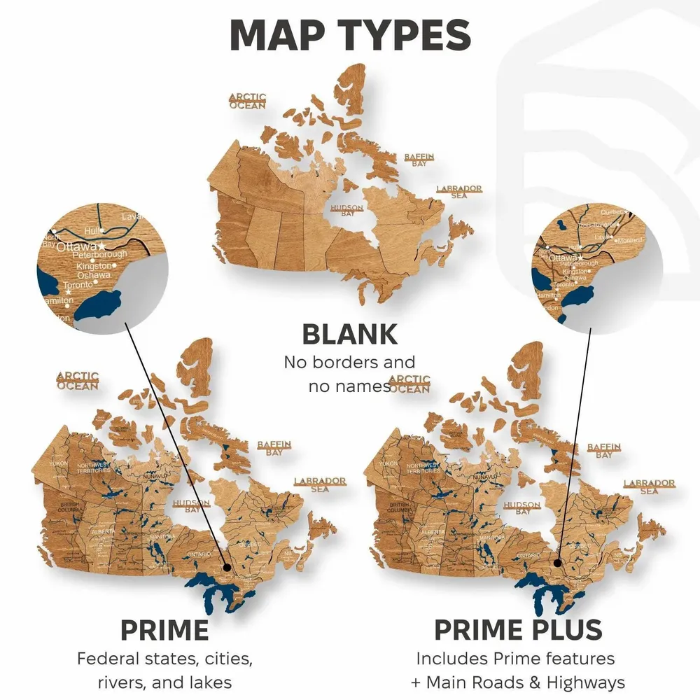 Other wall decoration - 3D Canada Wooden Map Oak S Prime Plus - ENJOY THE WOOD