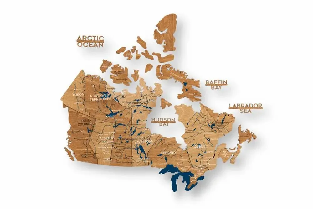 Other wall decoration - 3D Canada Wooden Map Oak S Prime Plus - ENJOY THE WOOD