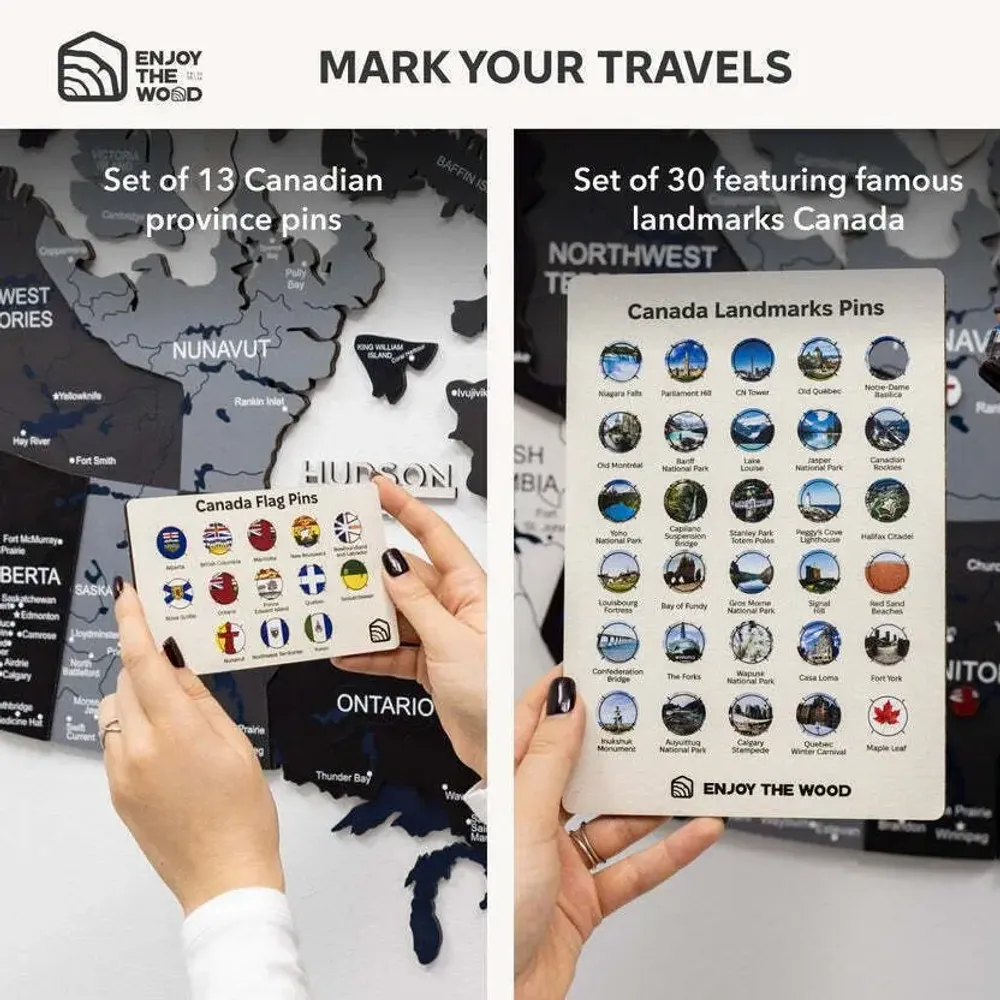 Other wall decoration - 3D Canada Wooden Map Nordik L Prime - ENJOY THE WOOD