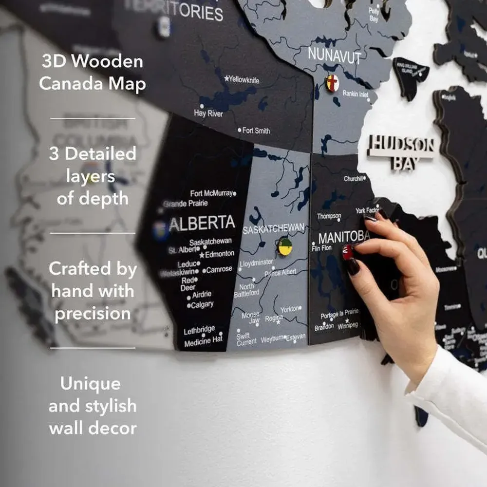 Other wall decoration - 3D Canada Wooden Map Nordik XL Blank - ENJOY THE WOOD