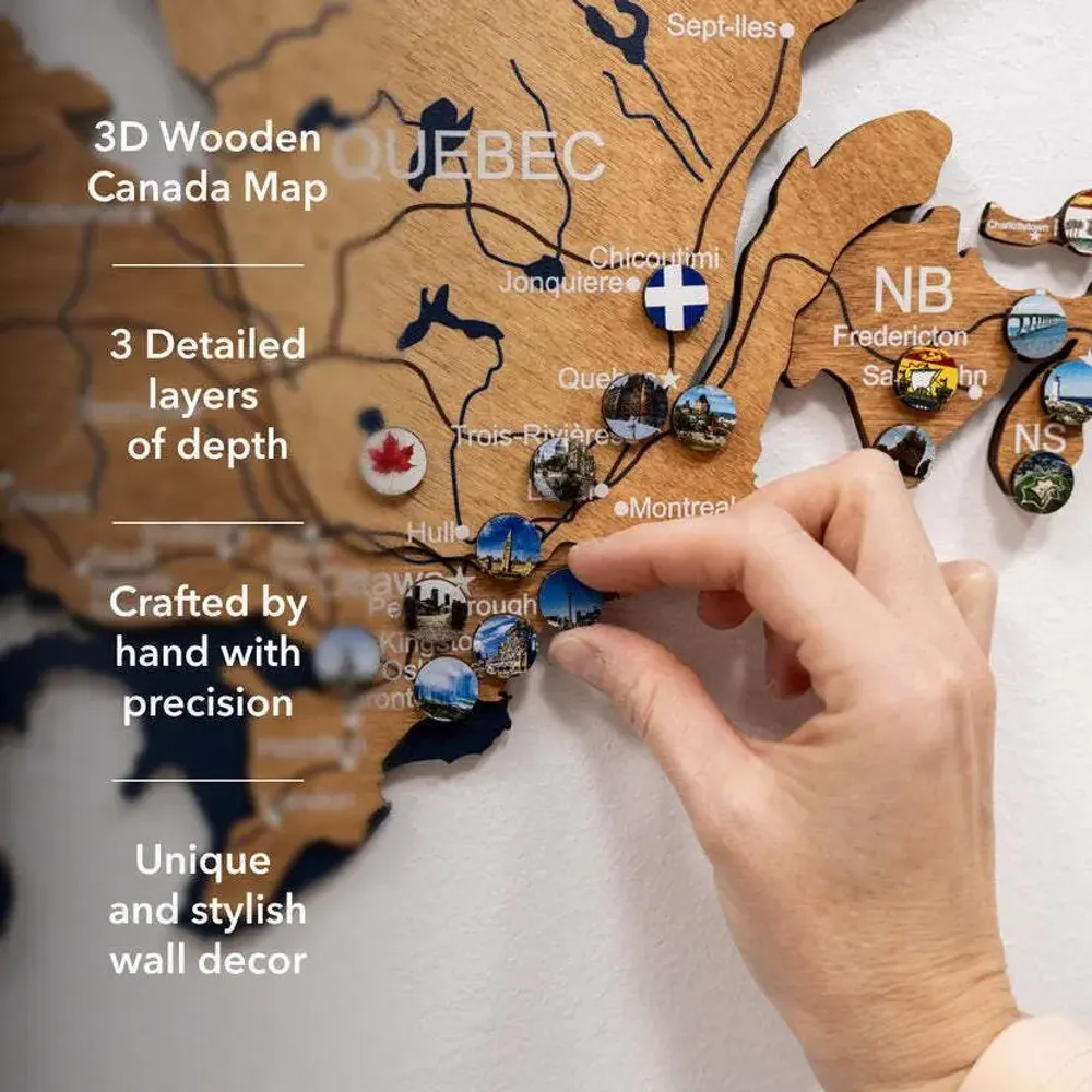 Other wall decoration - 3D Canada Wooden Map Oak L Prime Plus - ENJOY THE WOOD
