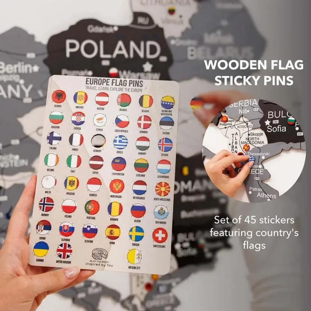 Other wall decoration - 3D Europe Wooden Map Nordik L Prime - ENJOY THE WOOD