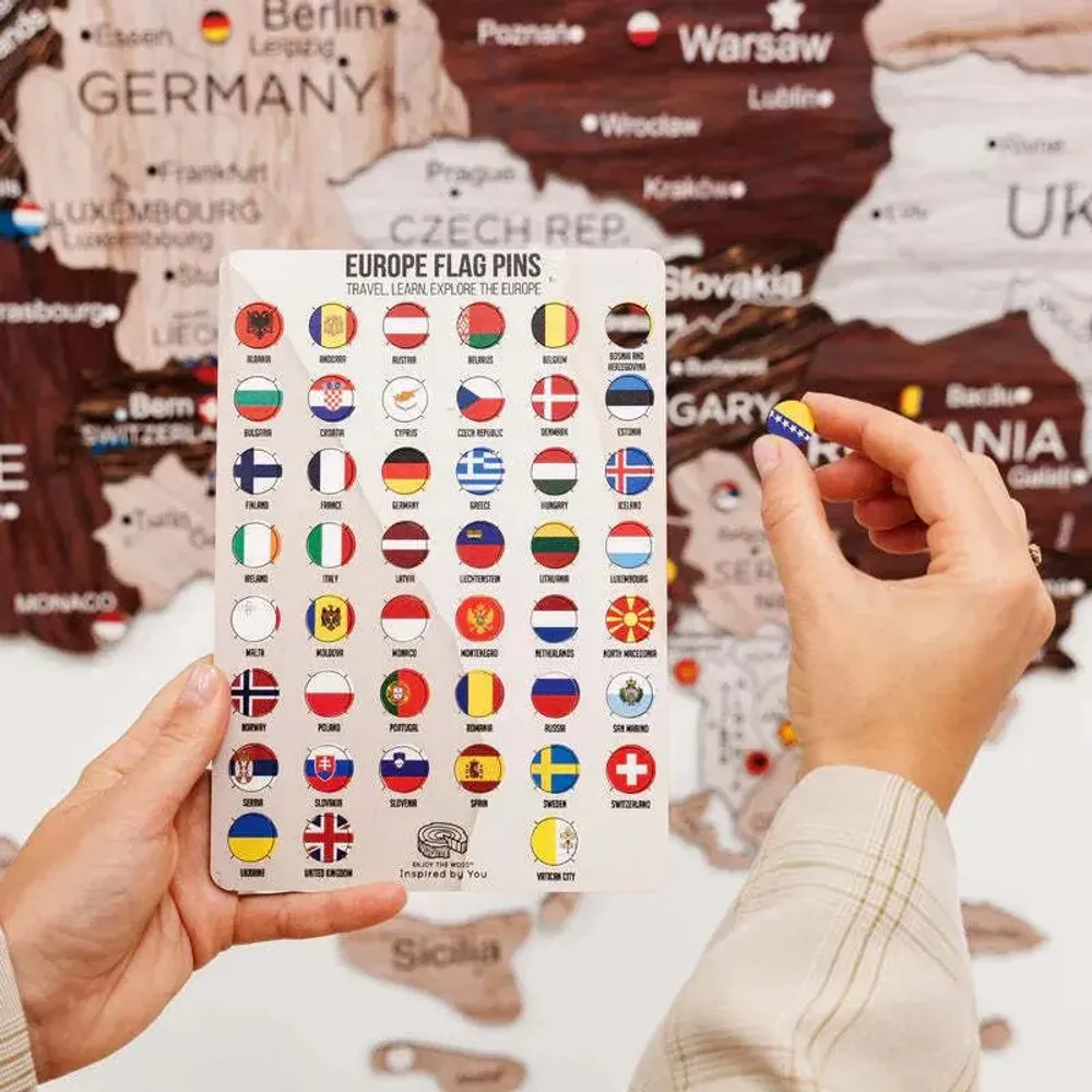 Other wall decoration - 3D Europe Wooden Map Cappucino S Prime - ENJOY THE WOOD