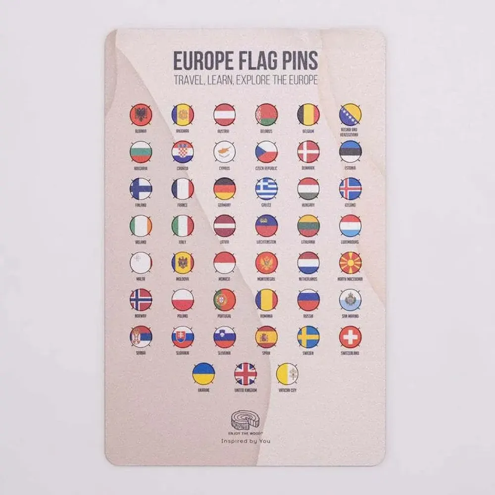 Objets de décoration - Épingles de drapeau européen - ENJOY THE WOOD