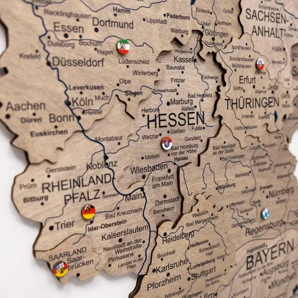 Other wall decoration - 3D Germany Wooden Map Terra XL Prime - ENJOY THE WOOD