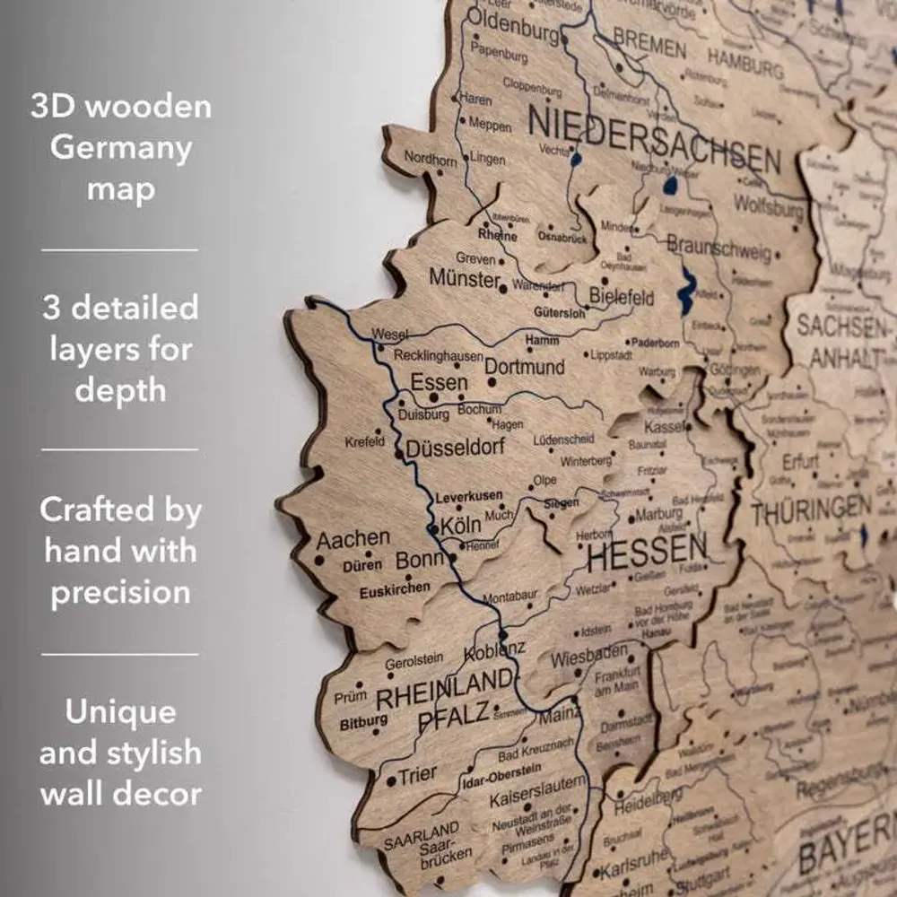Other wall decoration - 3D Germany Wooden Map Terra L Prime Plus - ENJOY THE WOOD
