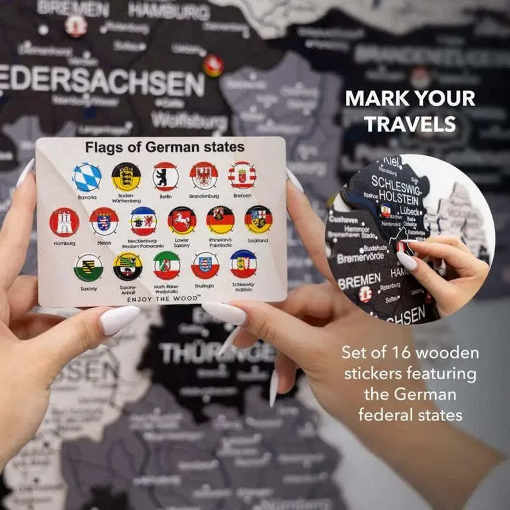 Other wall decoration - 3D Germany Wooden Map Nordik S Blank - ENJOY THE WOOD