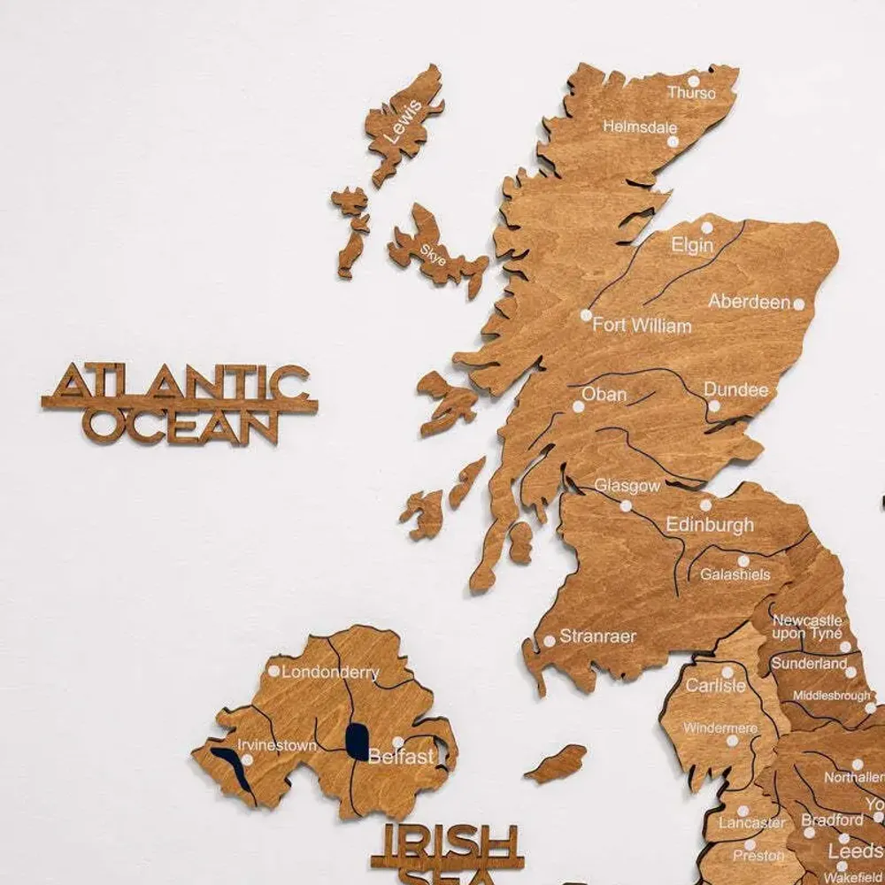 Other wall decoration - 3D Wooden Map of the United Kingdom Oak M Blank - ENJOY THE WOOD