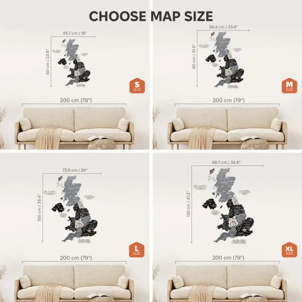 Other wall decoration - 3D Wooden Map of the United Kingdom Nordik L Prime Plus - ENJOY THE WOOD