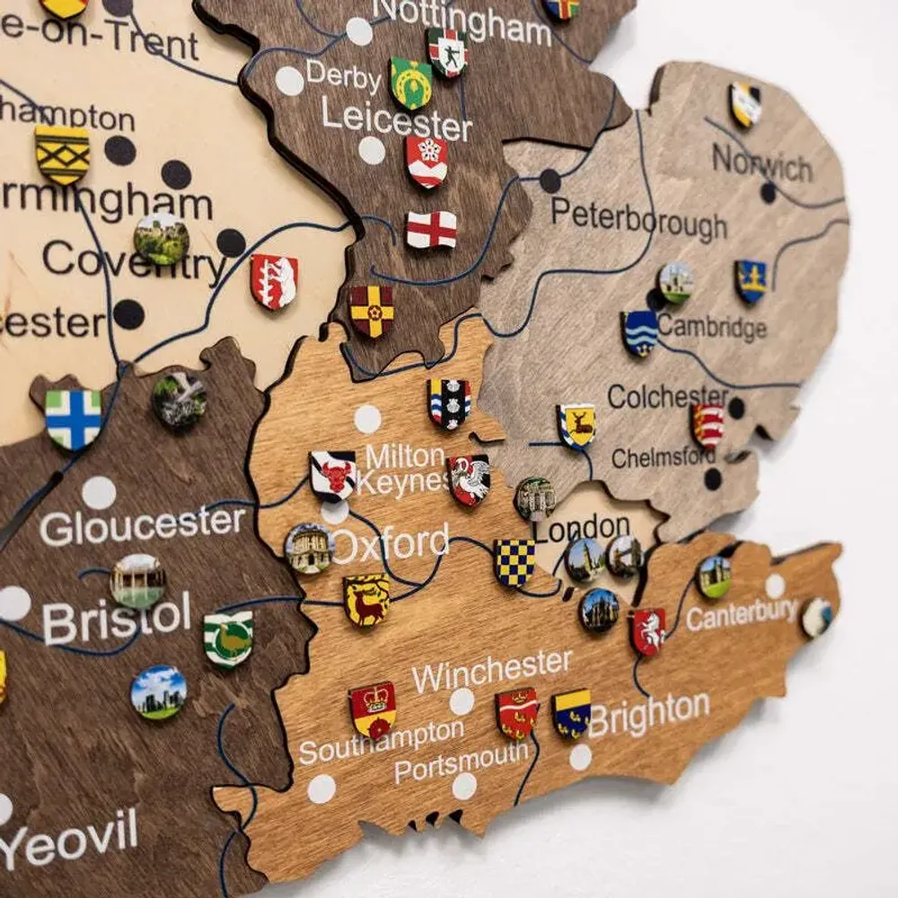 Other wall decoration - 3D Wooden Map of the United Kingdom Multicolor L Prime - ENJOY THE WOOD