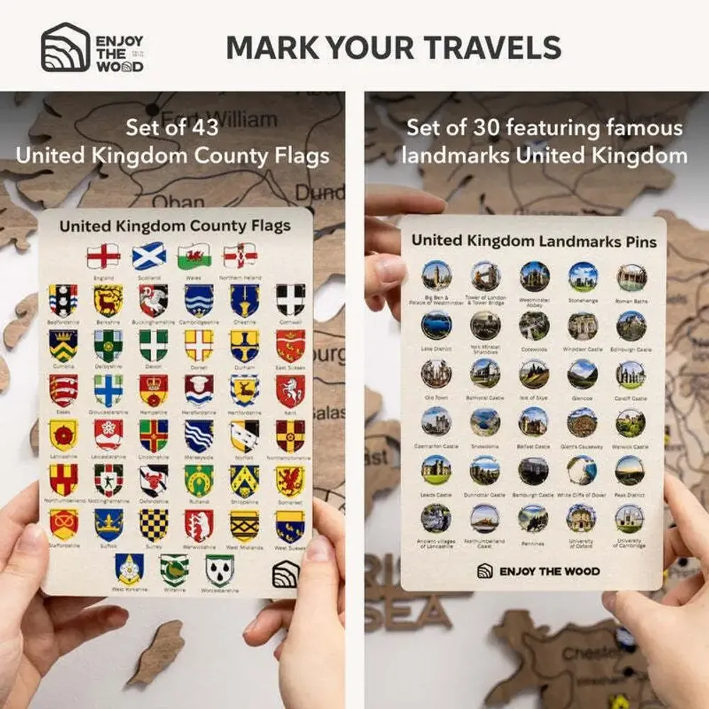 Other wall decoration - 3D Wooden Map of the United Kingdom Terra L Prime - ENJOY THE WOOD