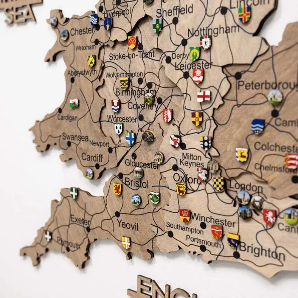 Other wall decoration - 3D Wooden Map of the United Kingdom Terra XL Prime - ENJOY THE WOOD
