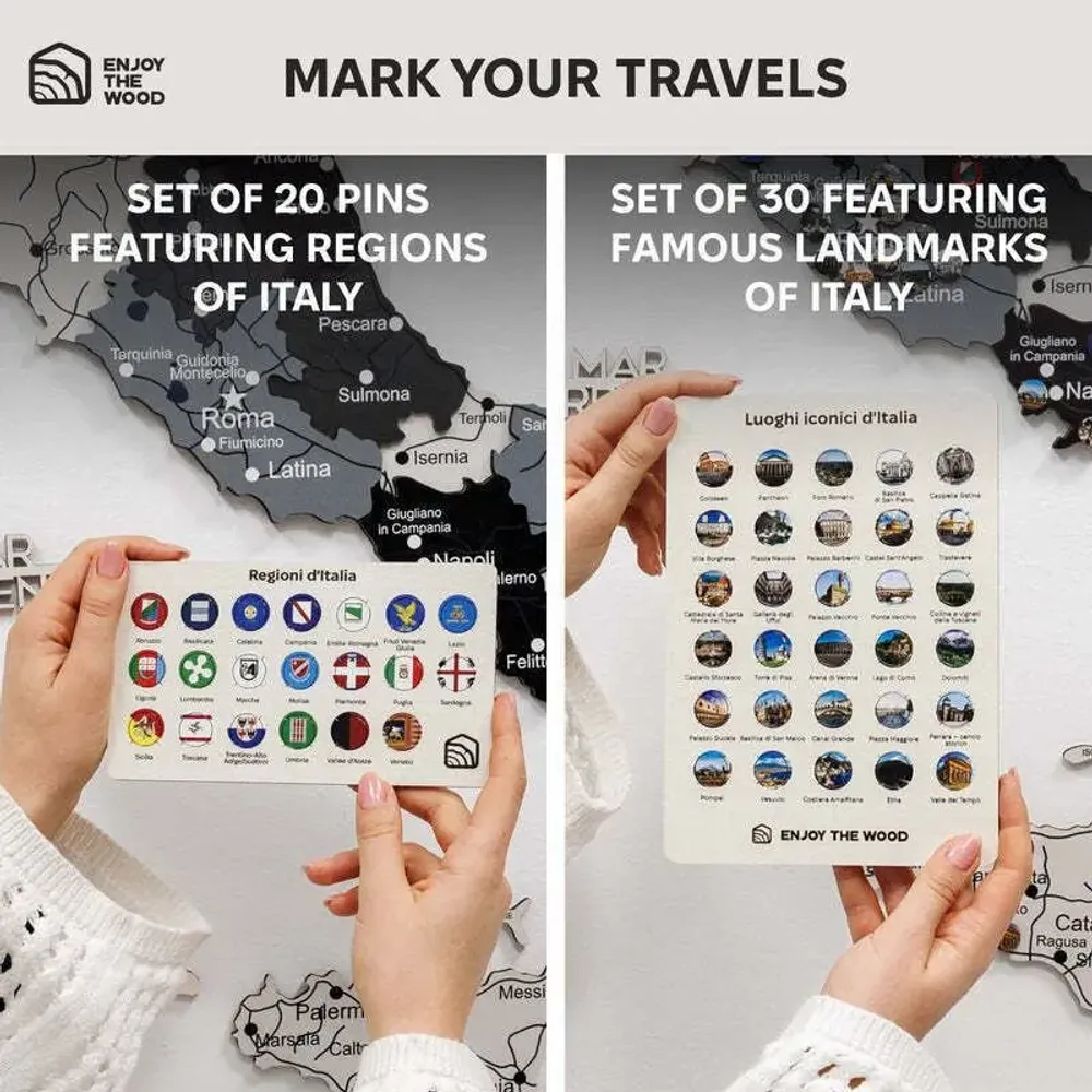 Other wall decoration - Wooden Map of Italy - Nordik M Blank - ENJOY THE WOOD